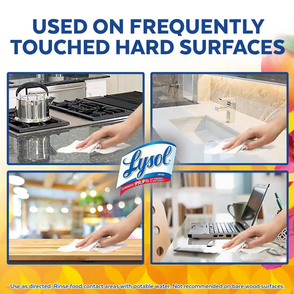 Disinfectant Wipes, Multi-Surface Wipes, for Disinfecting & Cleaning, Mango and Hibiscus Scent 80 Count (3-Pack)